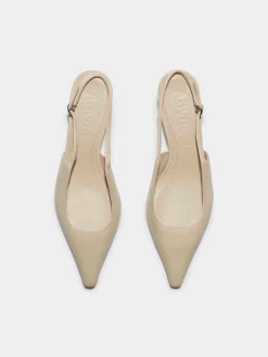 Online Aeyde Catrina Leather Slingback Pumps Creamy Nappa