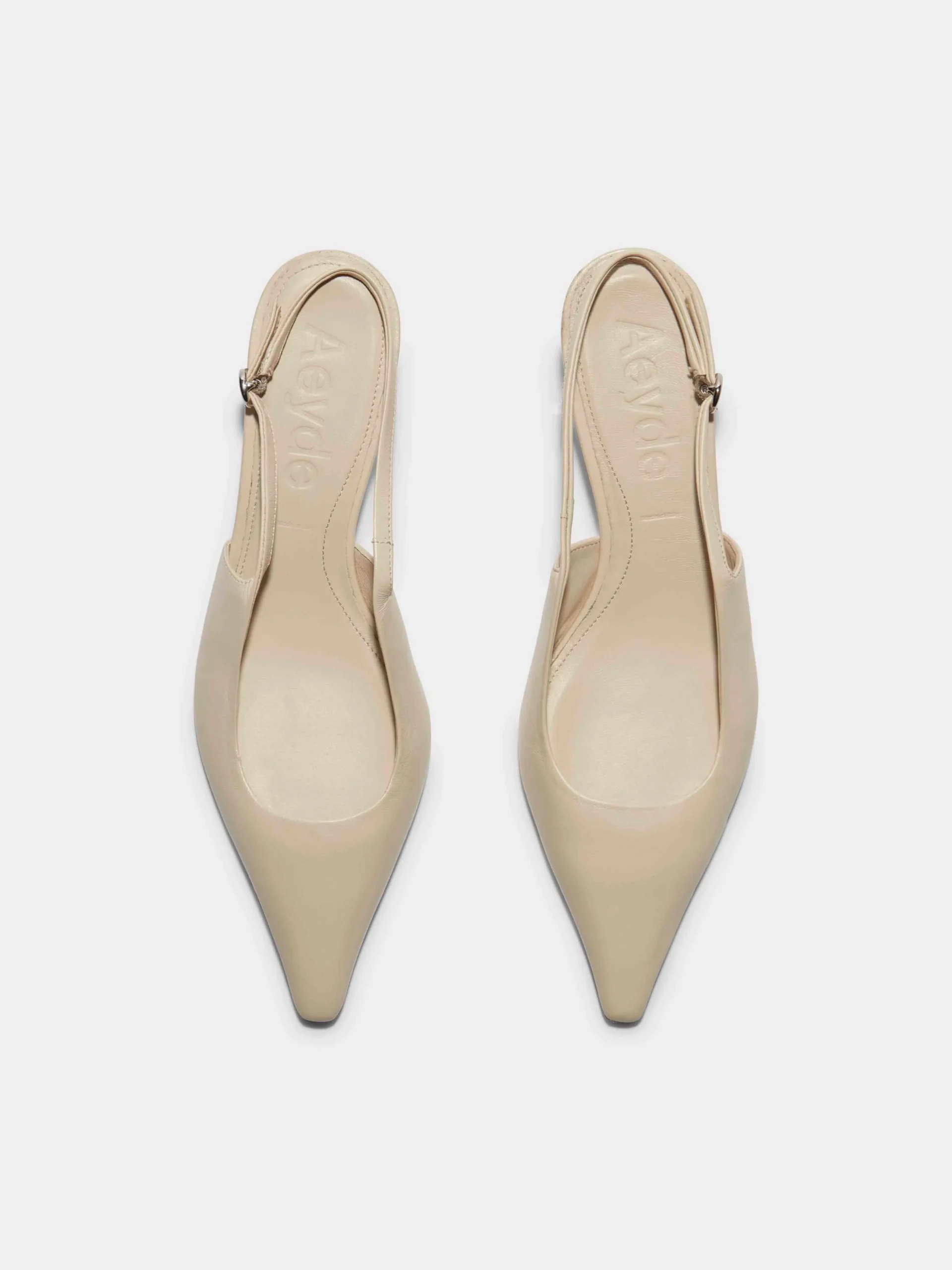 Online Aeyde Catrina Leather Slingback Pumps Creamy Nappa