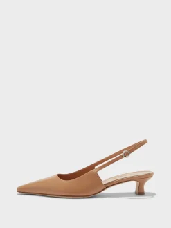 New Aeyde Catrina Leather Slingback Pumps Hazelnut Nappa