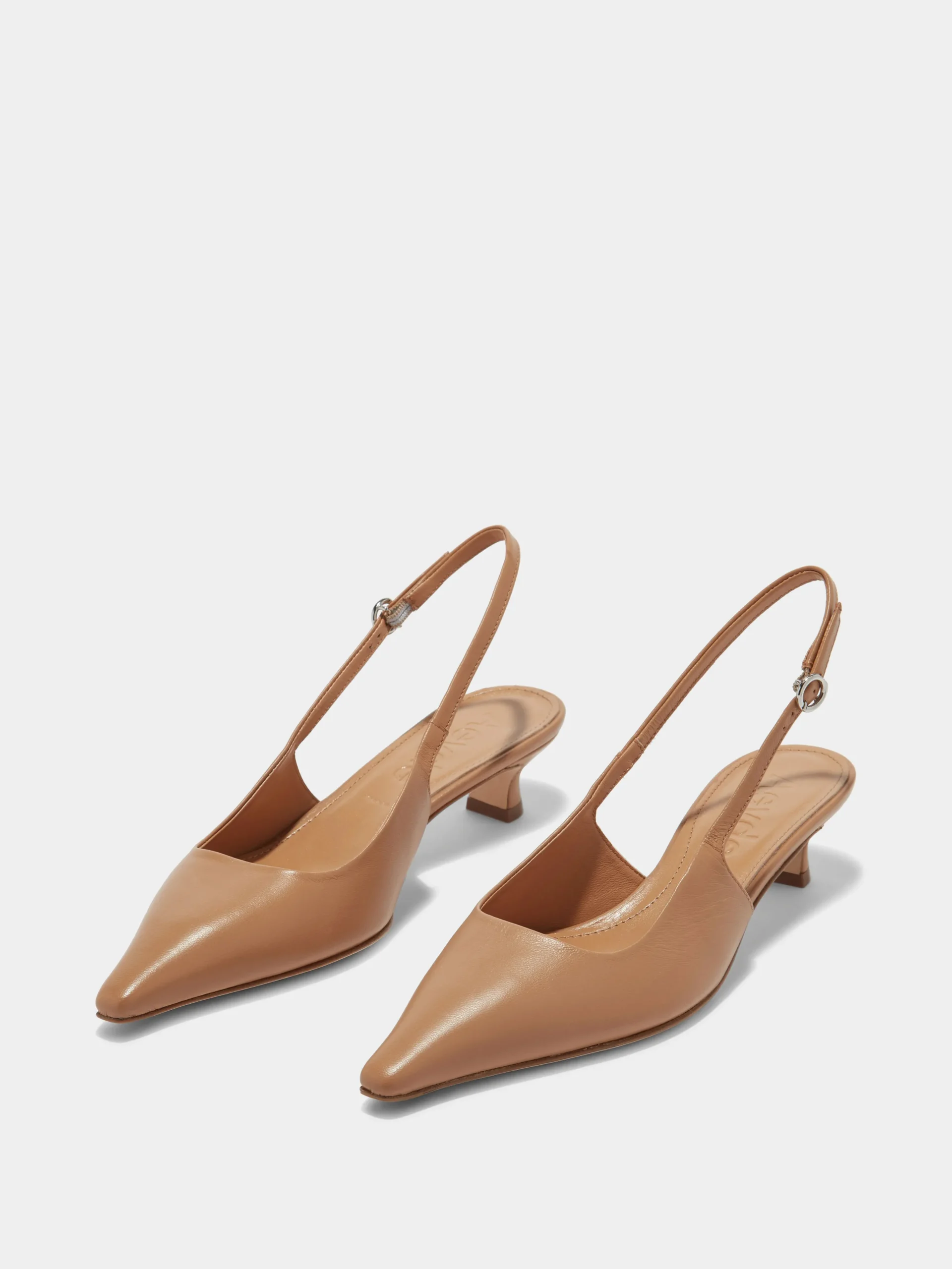 New Aeyde Catrina Leather Slingback Pumps Hazelnut Nappa