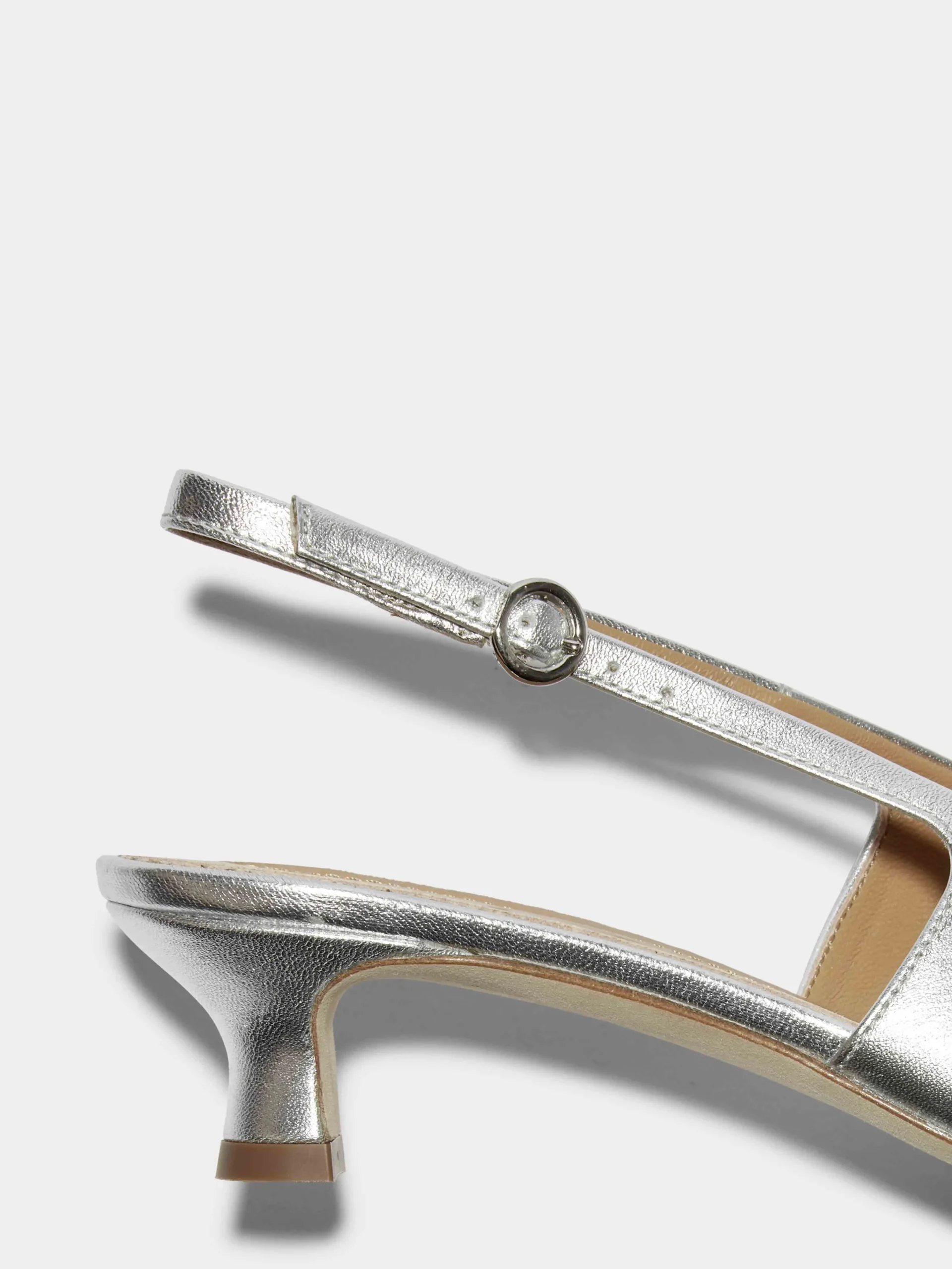 Hot Aeyde Catrina Leather Slingback Pumps Silver Nappa