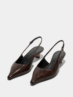 Best Aeyde Catrina Leather Slingback Pumps Moka Snake