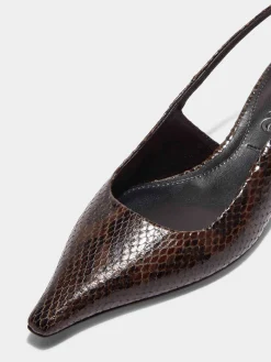 Best Aeyde Catrina Leather Slingback Pumps Moka Snake