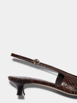 Best Aeyde Catrina Leather Slingback Pumps Moka Snake