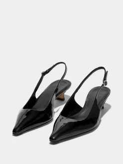 Clearance Aeyde Catrina Leather Slingback Pumps Black Patent