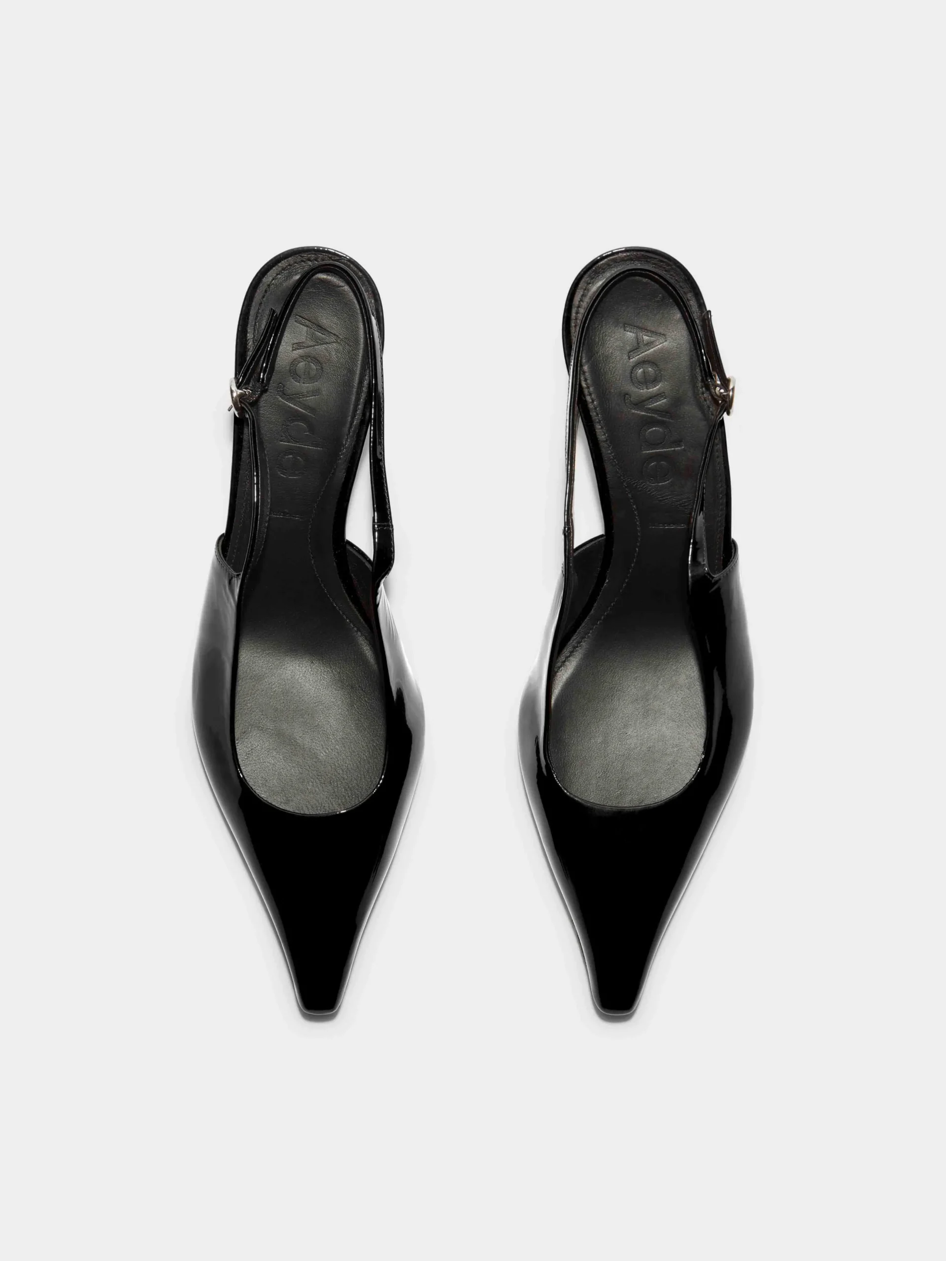 Clearance Aeyde Catrina Leather Slingback Pumps Black Patent