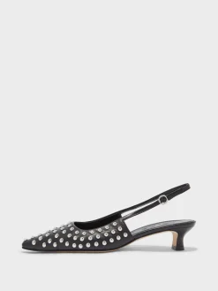 Hot Aeyde Catrina Studded Slingback Pumps Black Nappa