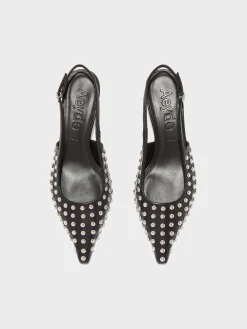 Hot Aeyde Catrina Studded Slingback Pumps Black Nappa
