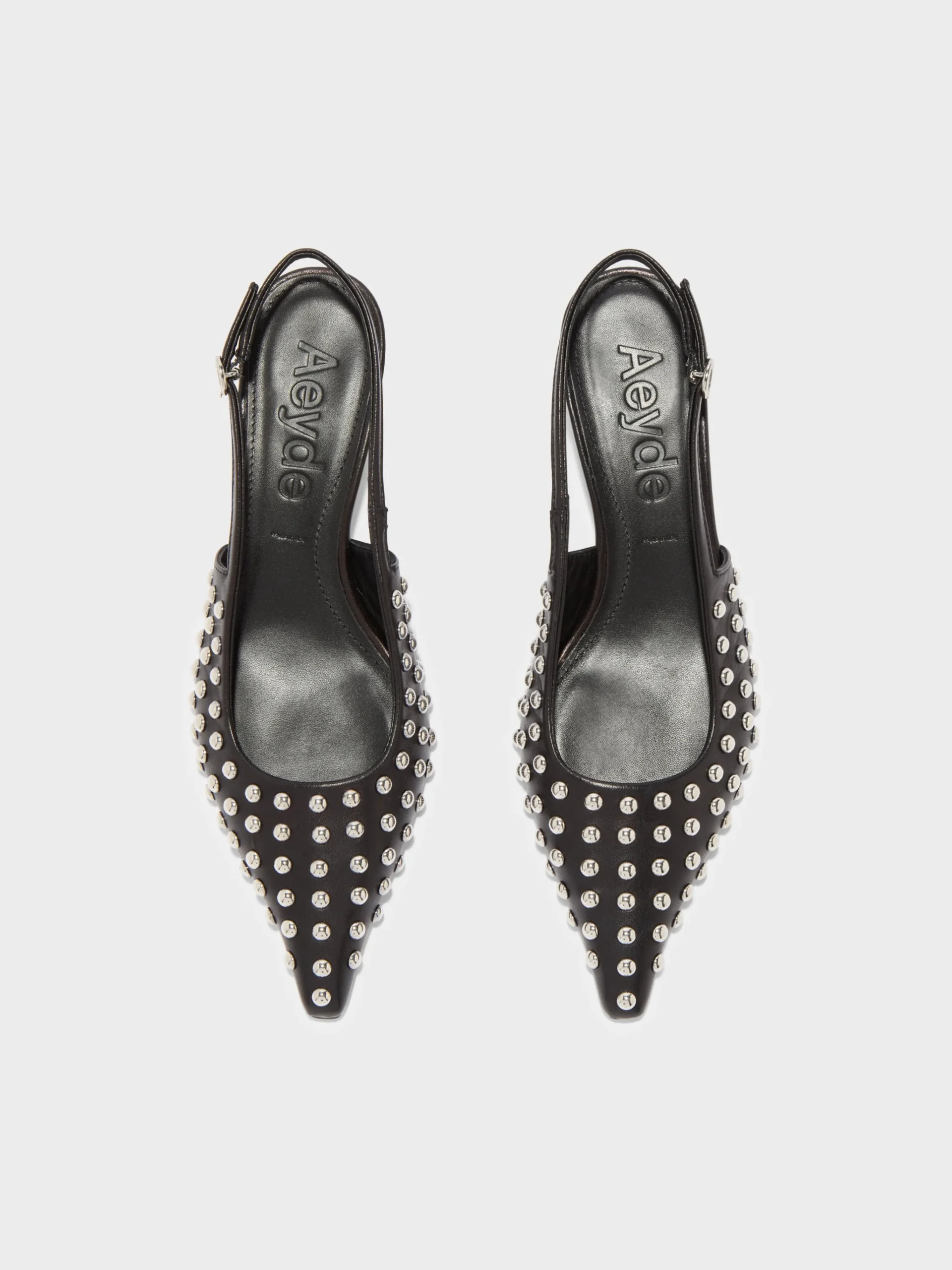 Hot Aeyde Catrina Studded Slingback Pumps Black Nappa