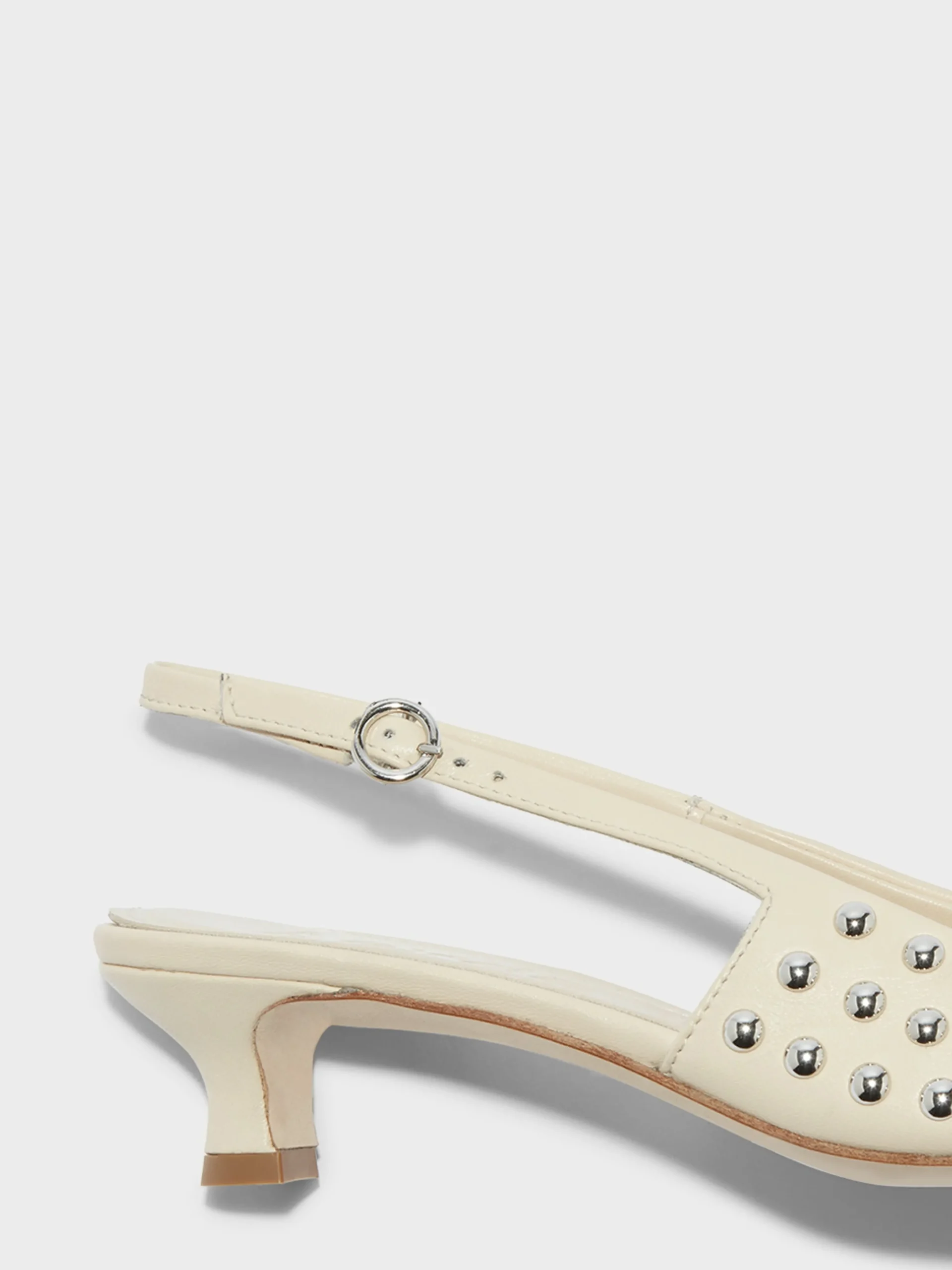 Fashion Aeyde Catrina Studded Slingback Pumps Creamy Nappa