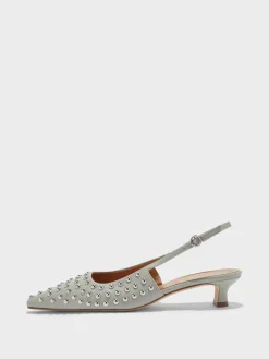Sale Aeyde Catrina Studded Slingback Pumps Cloud Nappa