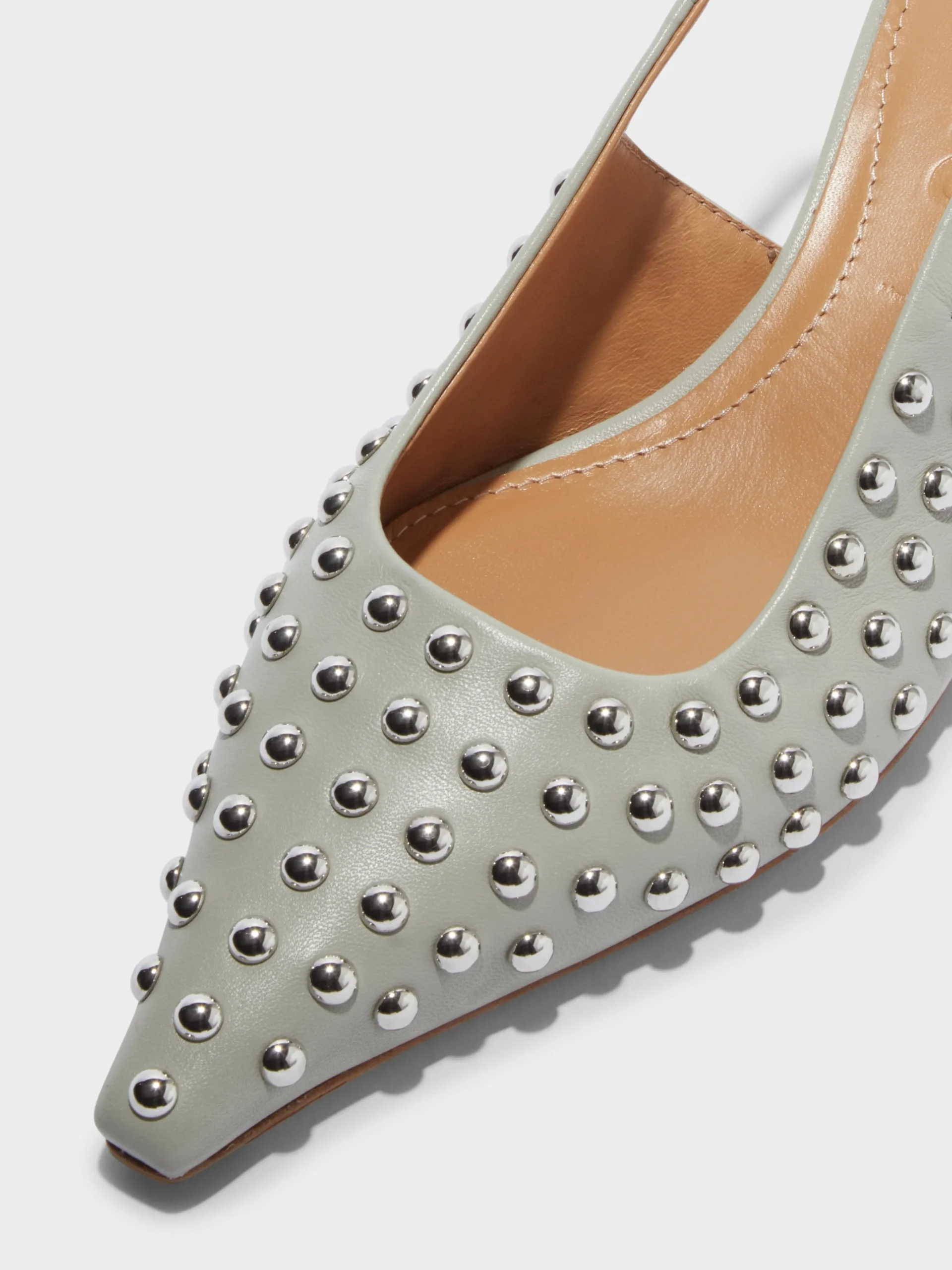 Sale Aeyde Catrina Studded Slingback Pumps Cloud Nappa
