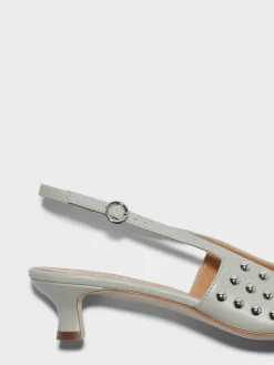 Sale Aeyde Catrina Studded Slingback Pumps Cloud Nappa