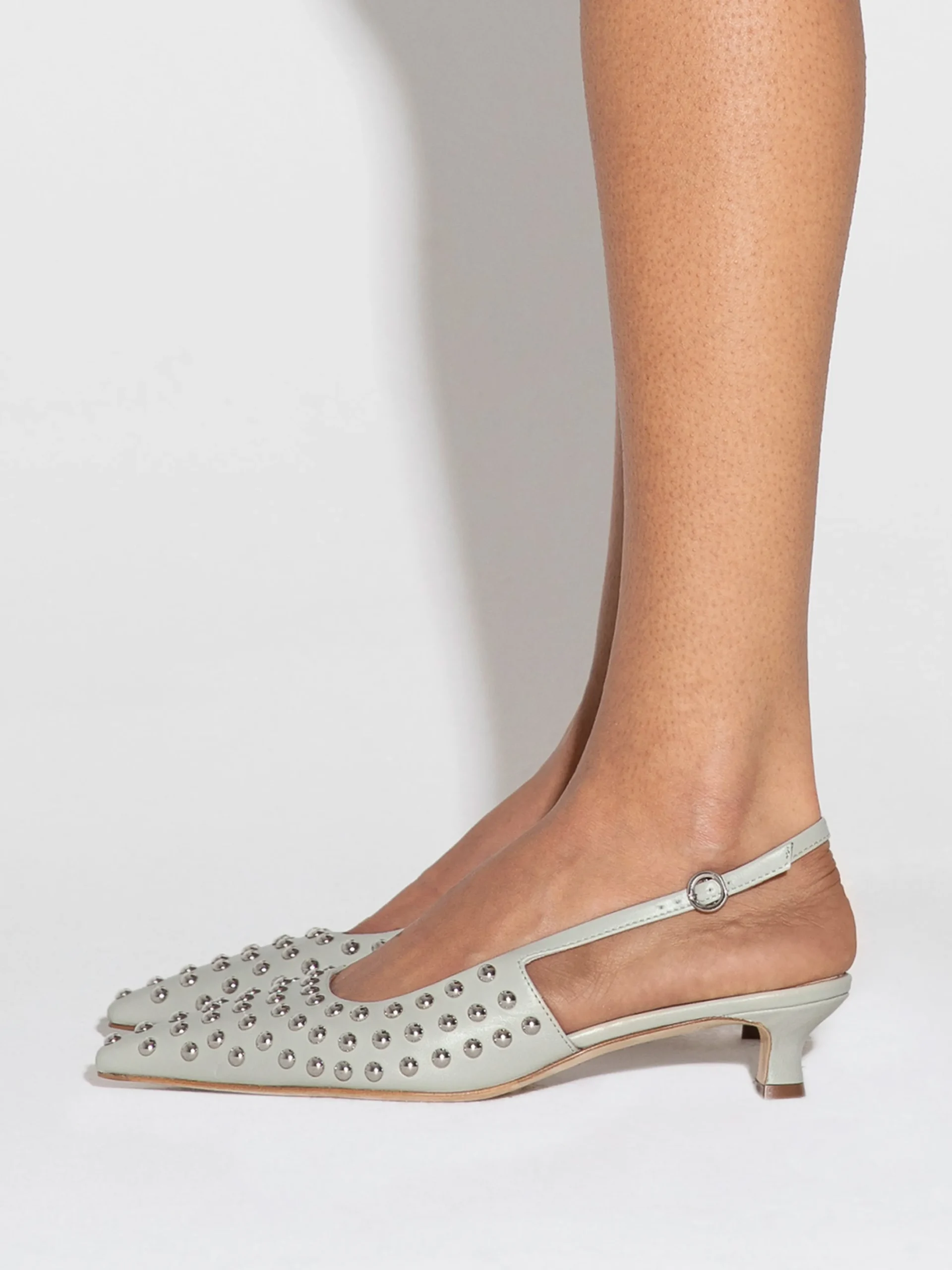 Sale Aeyde Catrina Studded Slingback Pumps Cloud Nappa