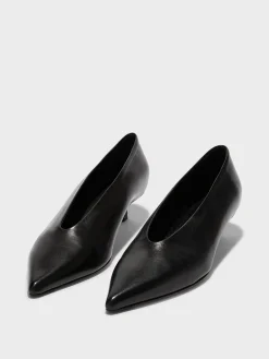 Clearance Aeyde Clara Leather Pumps Black Nappa
