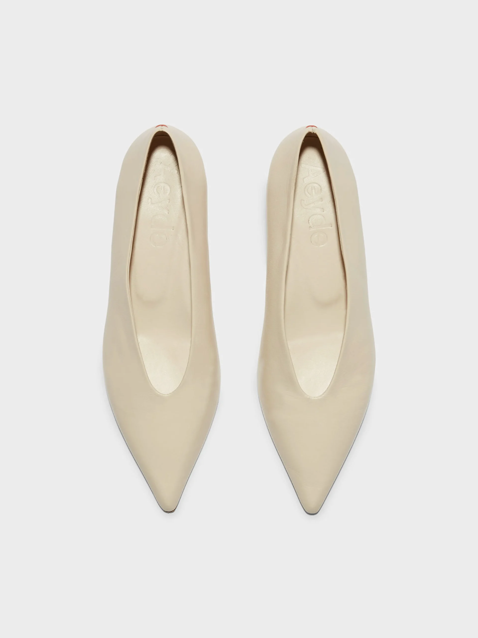 Outlet Aeyde Clara Leather Pumps Creamy Nappa