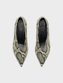 Hot Aeyde Clara Leather Pumps Snake Print