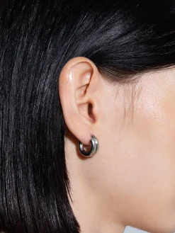 Outlet Aeyde Clyde Palladium-Plated Hoop Earrings Palladium Plated