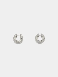 Online Aeyde Cooper Medium Palladium-Plated Hoop Earrings Palladium Plated