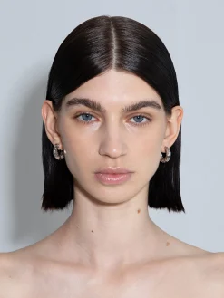 Online Aeyde Cooper Medium Palladium-Plated Hoop Earrings Palladium Plated