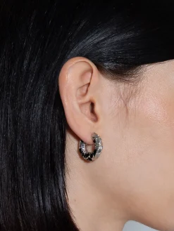 Online Aeyde Cooper Medium Palladium-Plated Hoop Earrings Palladium Plated