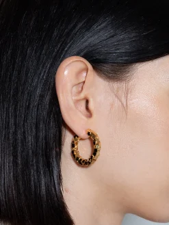 New Aeyde Cruz 18kt Gold-Plated Hoop Earrings 18k Gold Plated