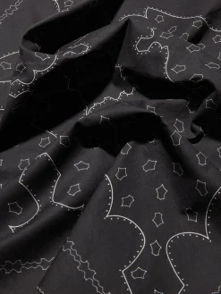 Clearance Aeyde Dakota Printed Cotton Scarf Black Cotton