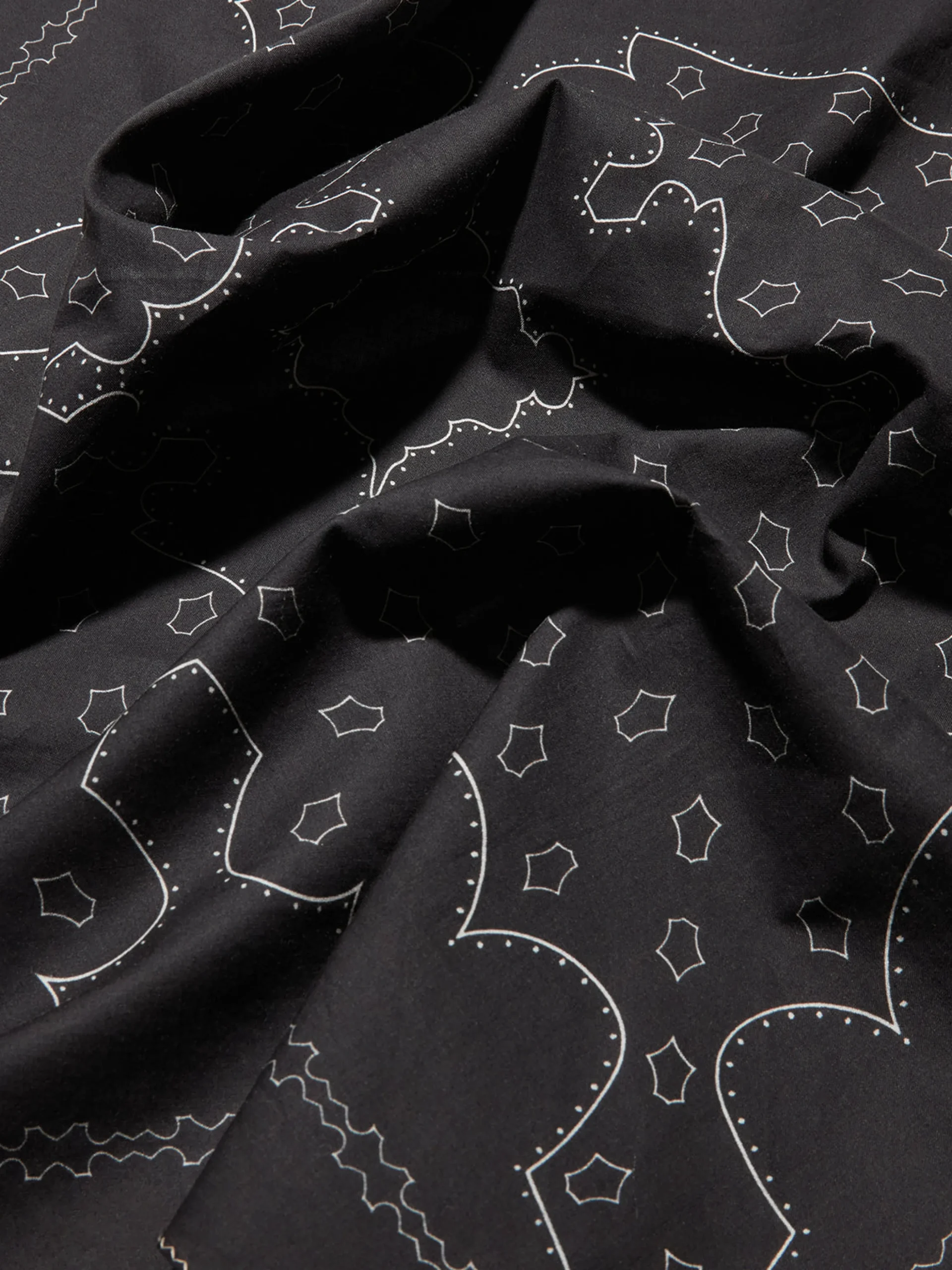 Clearance Aeyde Dakota Printed Cotton Scarf Black Cotton