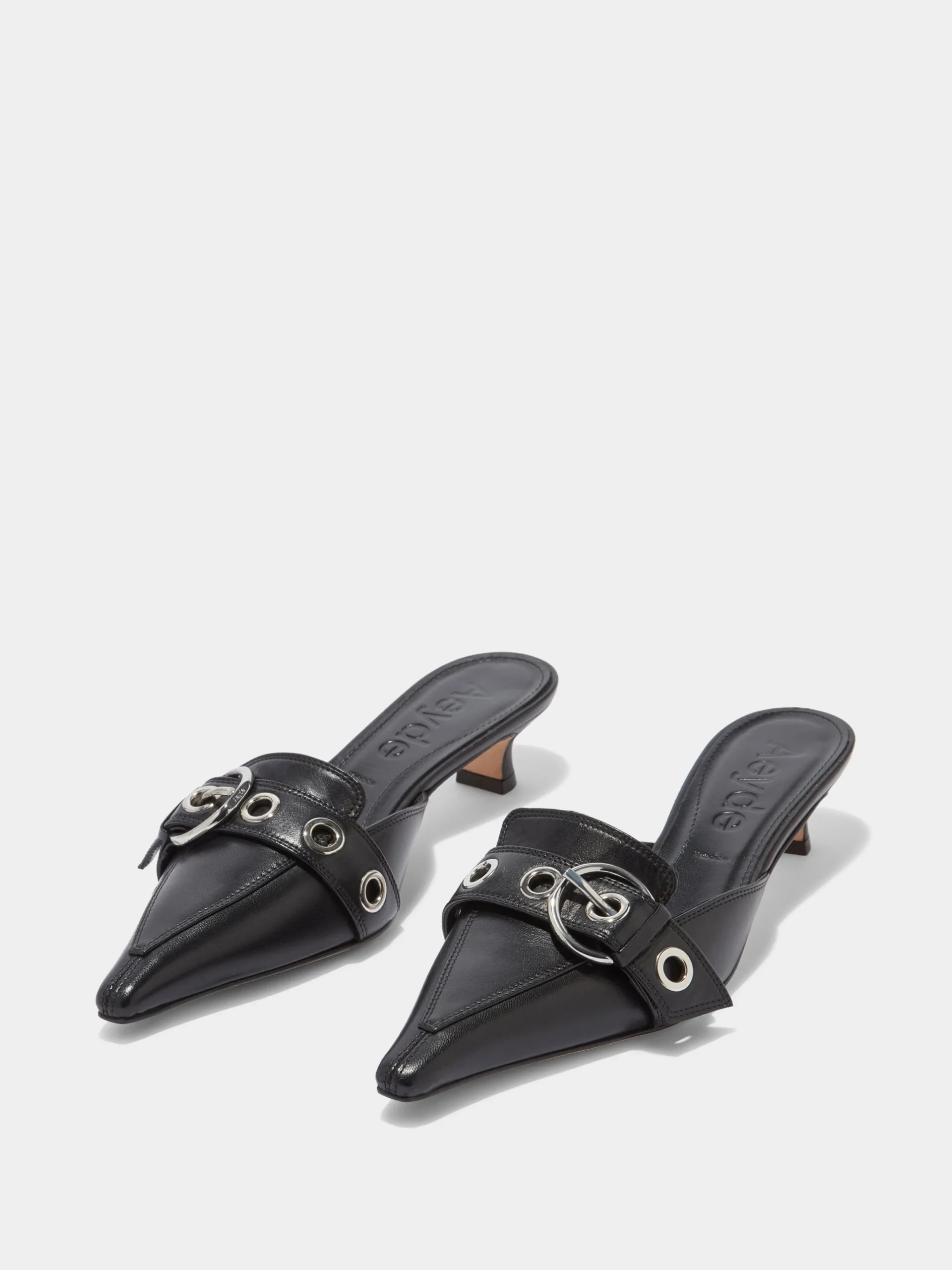 Outlet Aeyde Danielle Leather Mules Black Nappa
