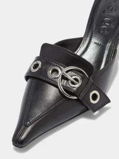 Outlet Aeyde Danielle Leather Mules Black Nappa