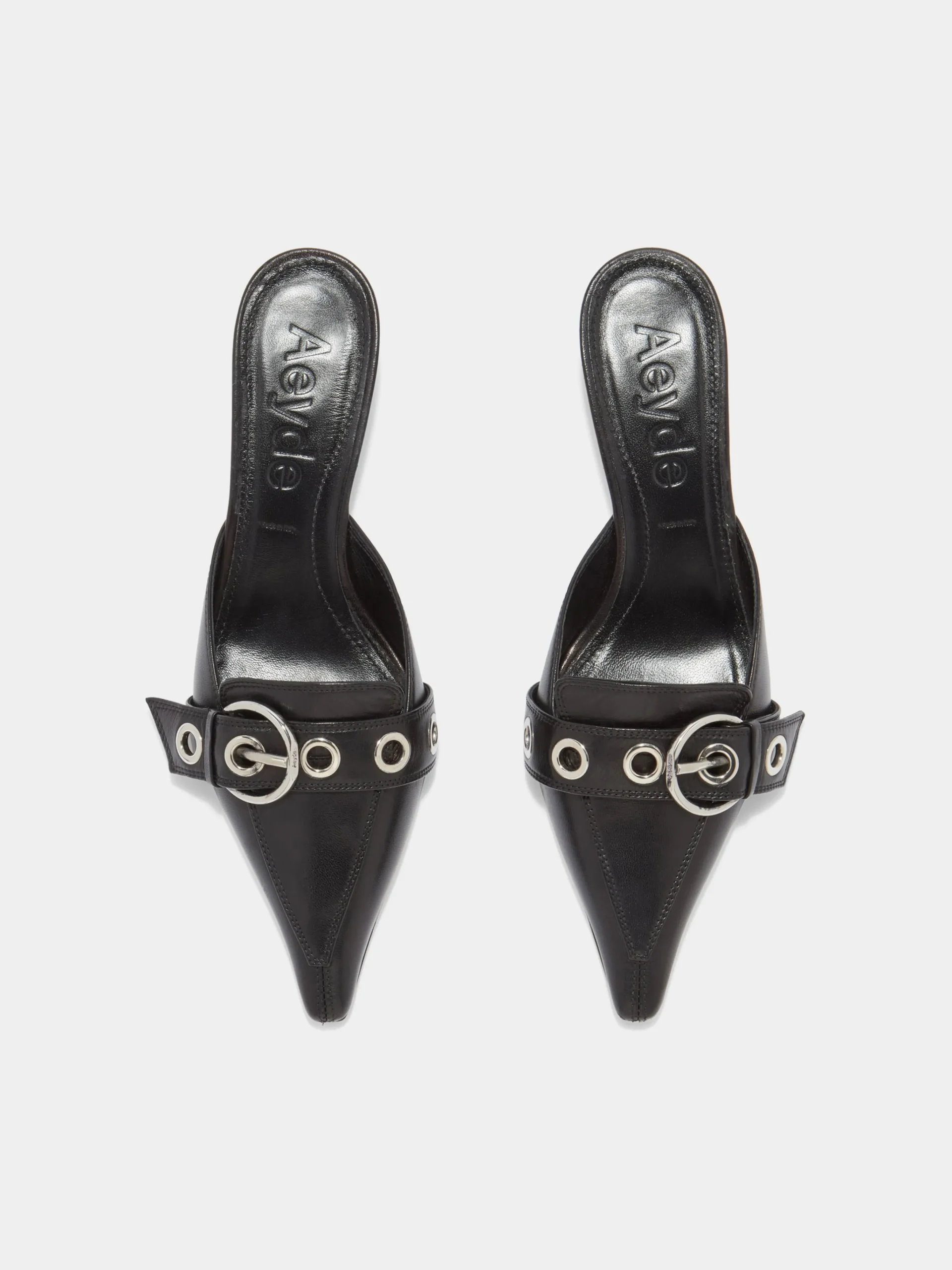 Outlet Aeyde Danielle Leather Mules Black Nappa