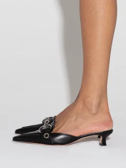 Outlet Aeyde Danielle Leather Mules Black Nappa