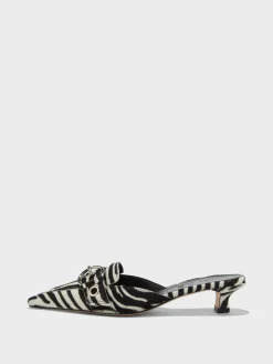 Outlet Aeyde Danielle Ponyhair Mules Creamy Ponyhair