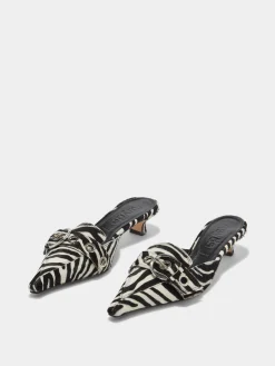 Outlet Aeyde Danielle Ponyhair Mules Creamy Ponyhair