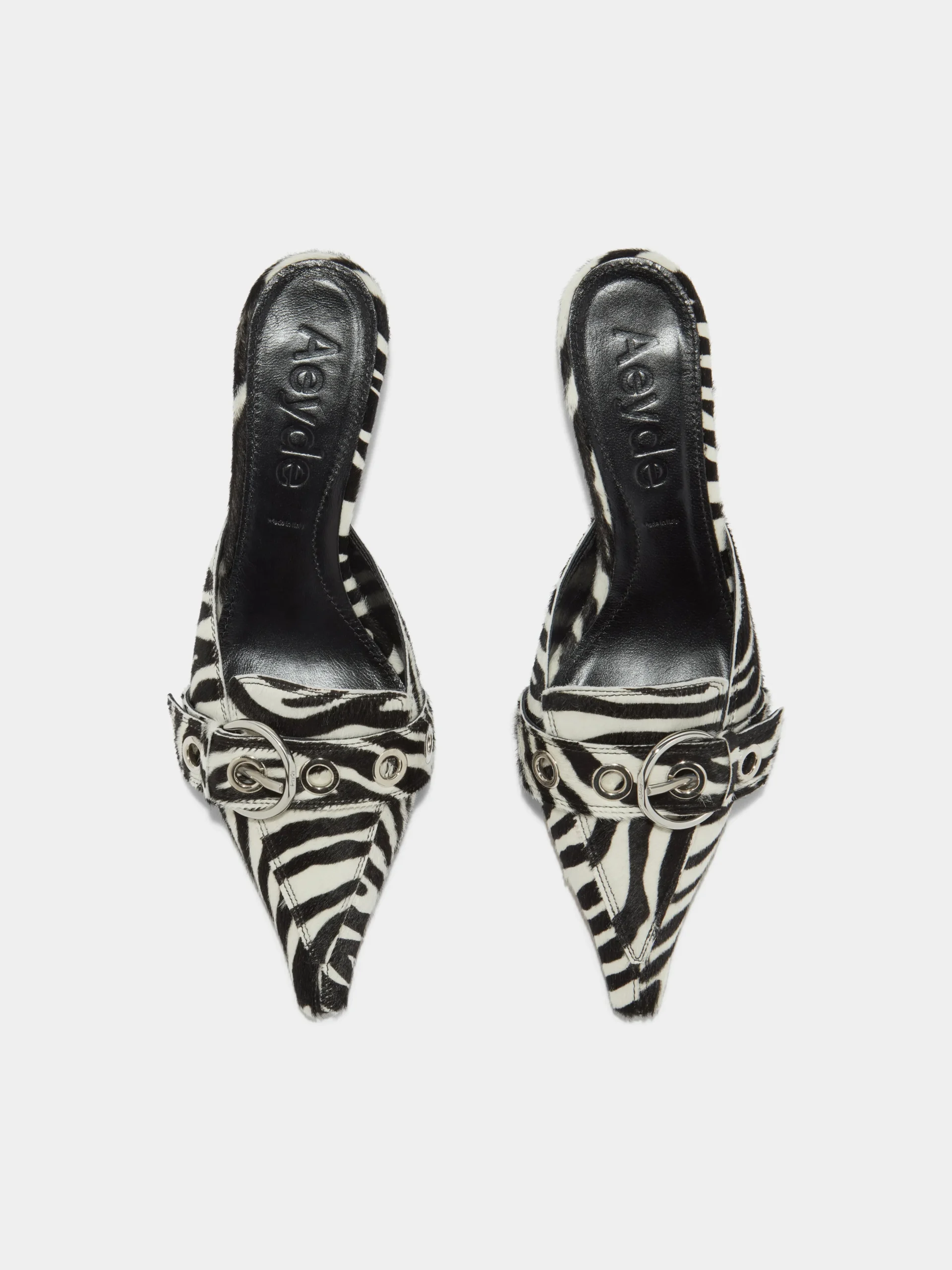 Outlet Aeyde Danielle Ponyhair Mules Creamy Ponyhair