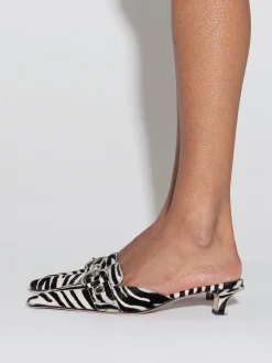 Outlet Aeyde Danielle Ponyhair Mules Creamy Ponyhair