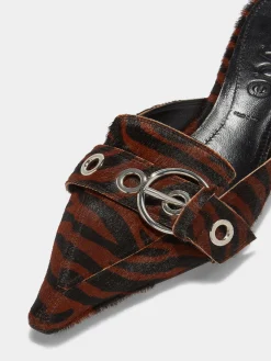 Outlet Aeyde Danielle Ponyhair Mules Moka Ponyhair