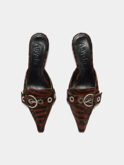 Outlet Aeyde Danielle Ponyhair Mules Moka Ponyhair