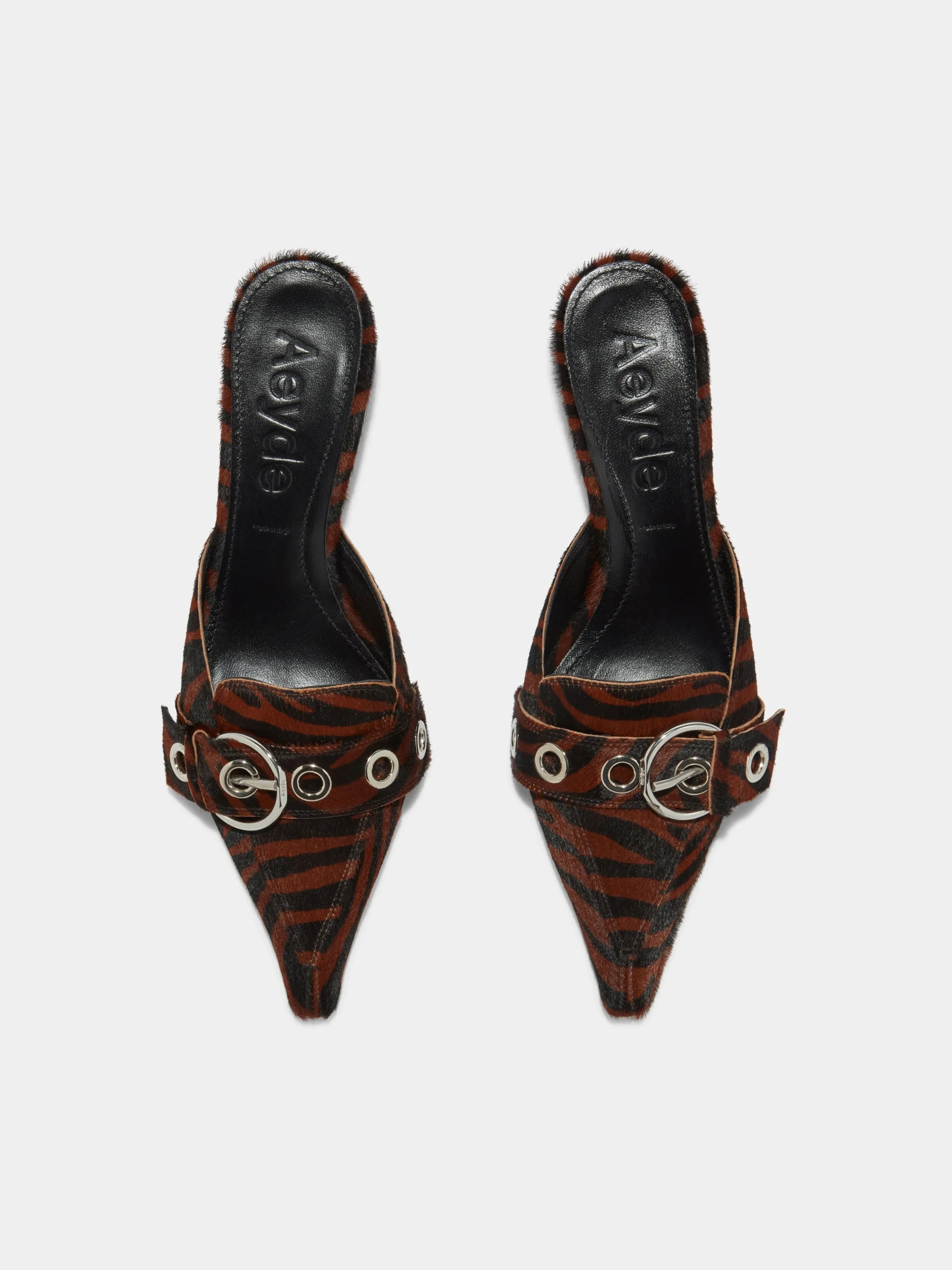 Outlet Aeyde Danielle Ponyhair Mules Moka Ponyhair