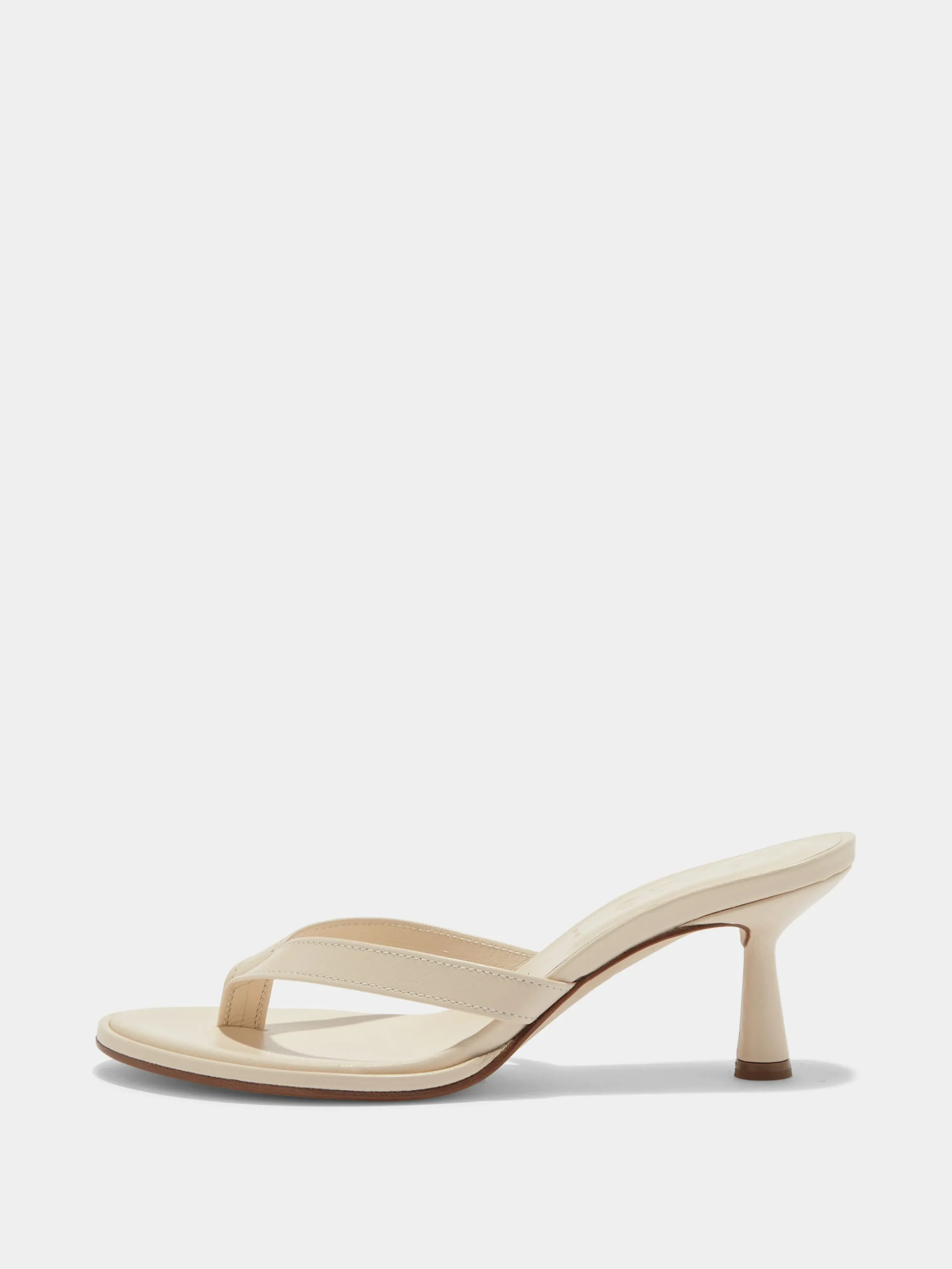 Online Aeyde Daphne Leather Thong Sandals Creamy Nappa