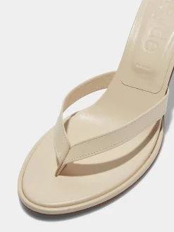 Online Aeyde Daphne Leather Thong Sandals Creamy Nappa