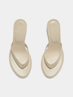 Online Aeyde Daphne Leather Thong Sandals Creamy Nappa