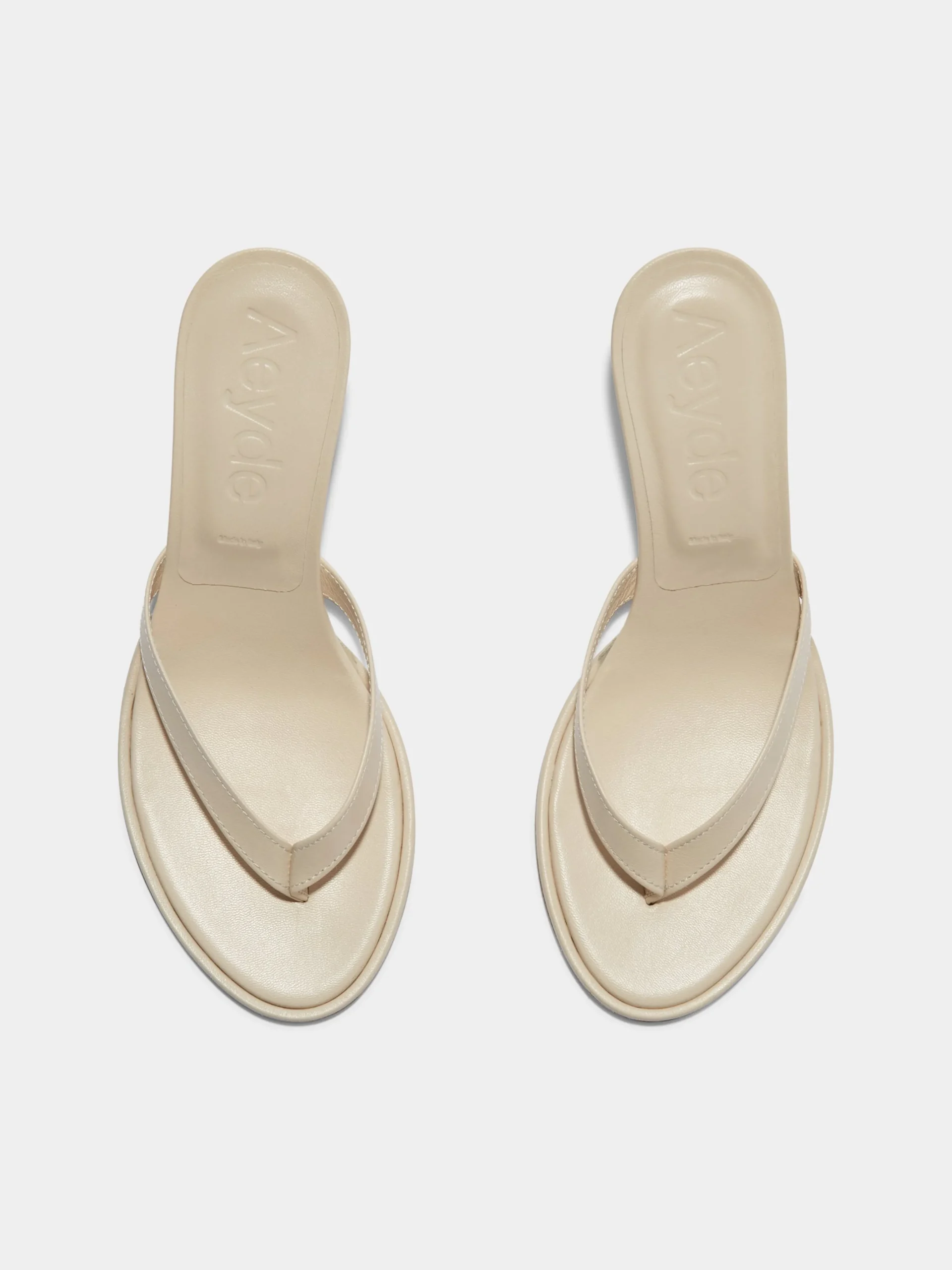 Online Aeyde Daphne Leather Thong Sandals Creamy Nappa