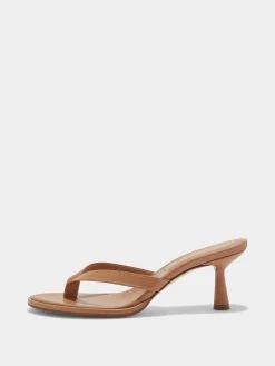 Discount Aeyde Daphne Leather Thong Sandals Hazelnut Nappa