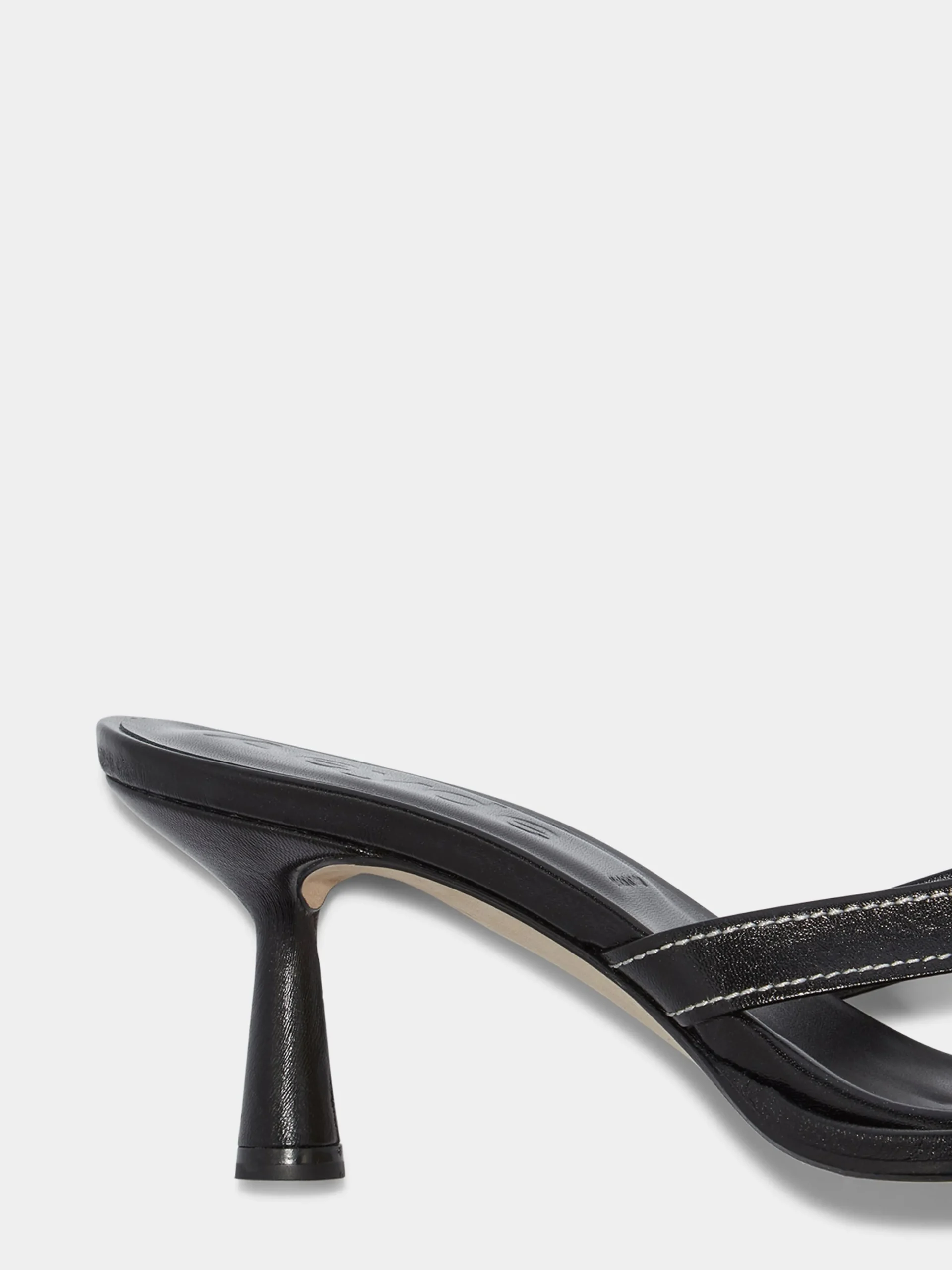 Discount Aeyde Daphne Leather Thong Sandals Black Nappa