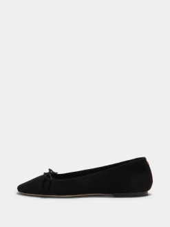 New Aeyde Delfina Suede Ballet Flats Black Suede