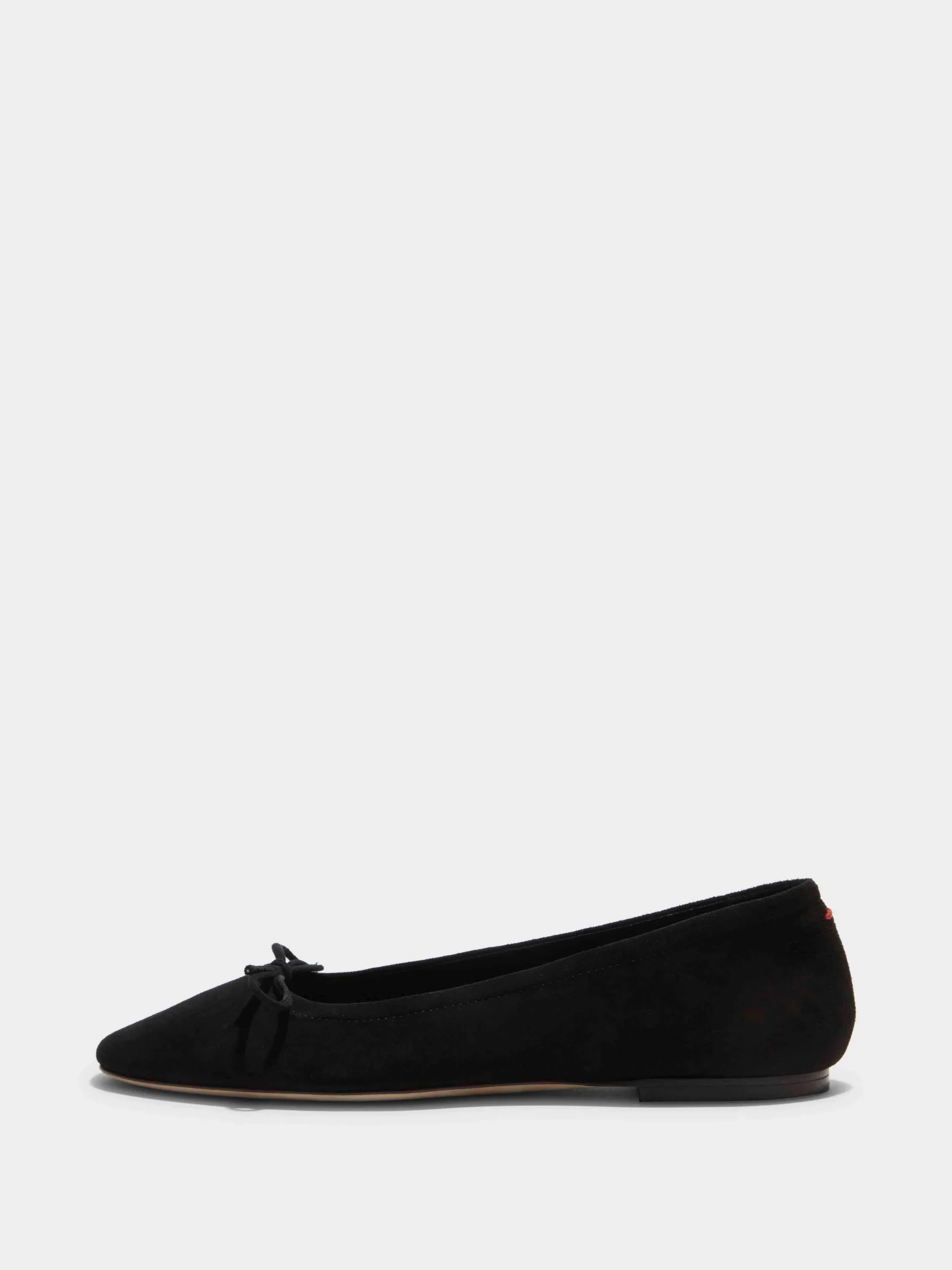 New Aeyde Delfina Suede Ballet Flats Black Suede