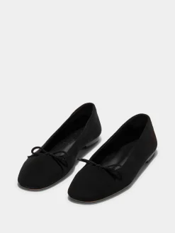 New Aeyde Delfina Suede Ballet Flats Black Suede