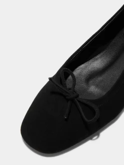 New Aeyde Delfina Suede Ballet Flats Black Suede