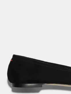 New Aeyde Delfina Suede Ballet Flats Black Suede